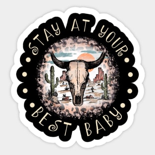 Stay At Your Best Baby Cactus Leopard Bull Sticker